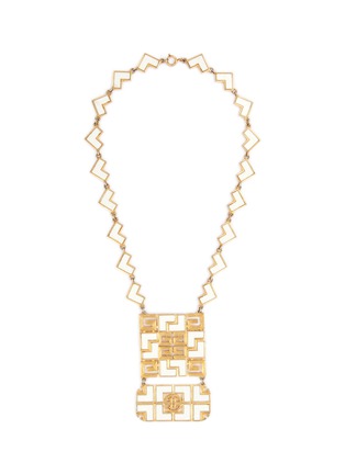 Main View - Click To Enlarge - LANE CRAWFORD VINTAGE ACCESSORIES - 1970's Gold Toned Eramel Necklace