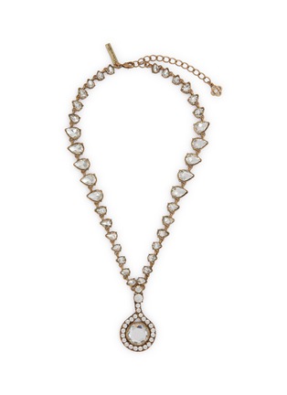 Main View - Click To Enlarge - LANE CRAWFORD VINTAGE ACCESSORIES - 1970's Gold Toned Crystal Necklace