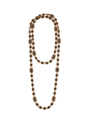 Main View - Click To Enlarge - LANE CRAWFORD VINTAGE ACCESSORIES - 1980's Gold Toned Crystal Necklace