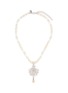 LANE CRAWFORD VINTAGE ACCESSORIES Silver Toned Pearl Crystal Necklace