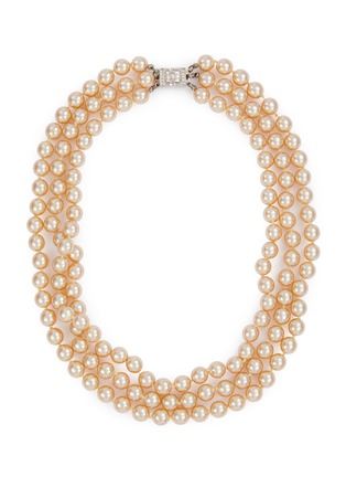 Main View - Click To Enlarge - LANE CRAWFORD VINTAGE ACCESSORIES - 1960's Pearl Crystal Necklace