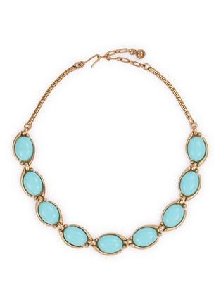 Main View - Click To Enlarge - LANE CRAWFORD VINTAGE ACCESSORIES - 1950's Gold Toned Turquoisse Necklace