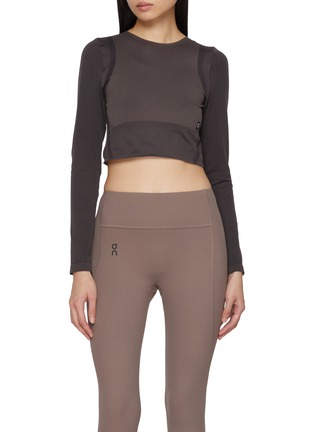 Main View - Click To Enlarge - ON - Studio Long Sleeve Knit Crop Top