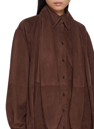  - LOEWE - Draped Suede Leather Shirt