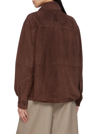 Back View - Click To Enlarge - LOEWE - Draped Suede Leather Shirt
