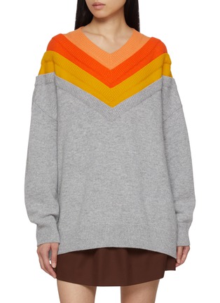 Main View - Click To Enlarge - LOEWE - Three Collar V-Neck Knit Sweater