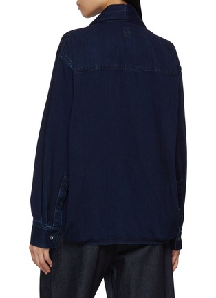 Back View - Click To Enlarge - LOEWE - Balloon Drape Dark Wash Denim Shirt
