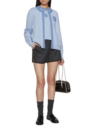 Figure View - Click To Enlarge - BARRIE - Mini Thistle Logo Cashmere Knit Cardigan