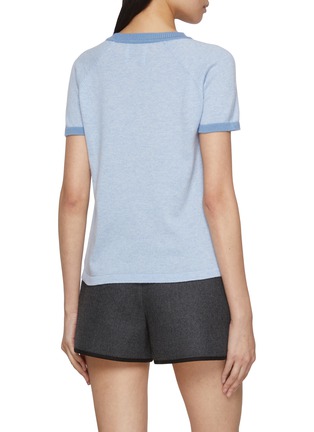 Back View - Click To Enlarge - BARRIE - Mini Thistle Logo Cashmere Knit Top