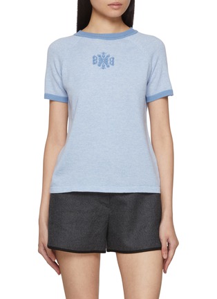 Main View - Click To Enlarge - BARRIE - Mini Thistle Logo Cashmere Knit Top