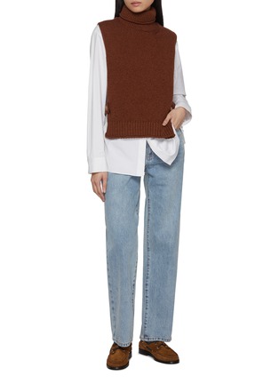 Figure View - Click To Enlarge - BARRIE - Sleeveless Turtleneck Cashmere Knit Top