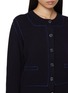  - BARRIE - Contrast Topstitch Cashmere Knit Cardigan