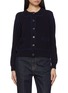 Main View - Click To Enlarge - BARRIE - Contrast Topstitch Cashmere Knit Cardigan