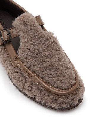 Detail View - Click To Enlarge - HEREU - Alber Shearling T-Bar Loafers
