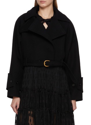 Main View - Click To Enlarge - CHLOÉ - Stand Collar Belted Hem Wool Jacket