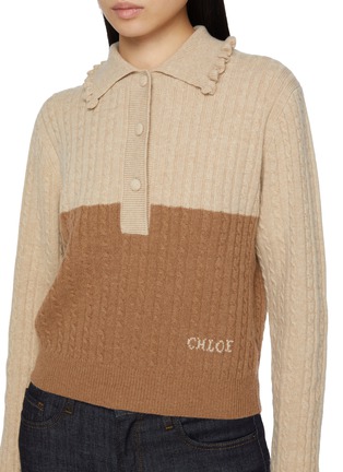  - CHLOÉ - Collared Wool Cashmere Cable Knit Sweater