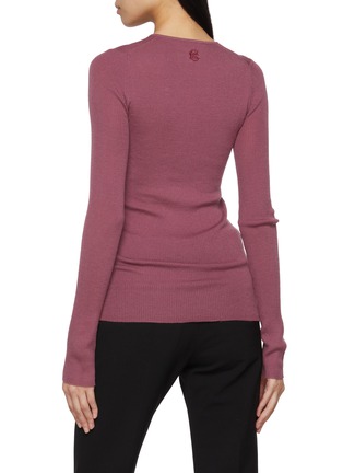 Back View - Click To Enlarge - CHLOÉ - Merino Wool Knit Henley Top