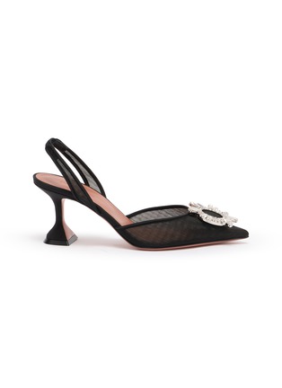 Main View - Click To Enlarge - AMINA MUADDI - Begum 70 Mesh Slingback Pumps