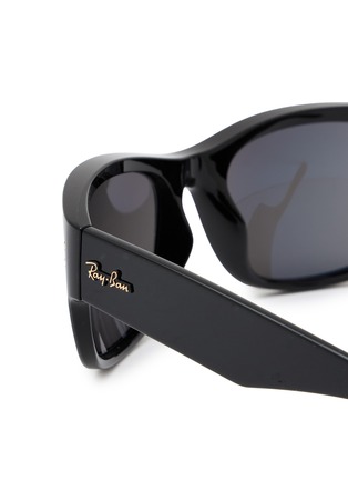 Detail View - Click To Enlarge - RAY-BAN - Black Out Acetate Pillow Sunglasses
