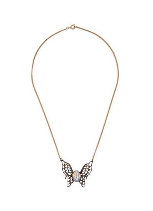 Main View - Click To Enlarge - LANE CRAWFORD VINTAGE ACCESSORIES - Gold Toned Butterfly Pearl Necklace