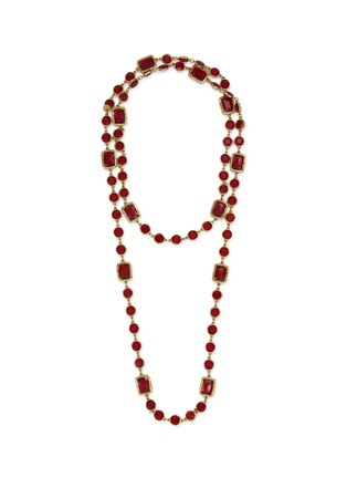 Main View - Click To Enlarge - LANE CRAWFORD VINTAGE ACCESSORIES - 1980's Gold Toned Crystal Necklace