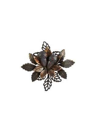Main View - Click To Enlarge - LANE CRAWFORD VINTAGE ACCESSORIES - Thistle Floral Metal Brooch