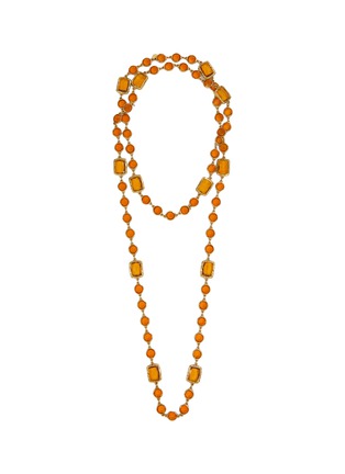 Main View - Click To Enlarge - LANE CRAWFORD VINTAGE ACCESSORIES - 1980's Gold Toned Crystal Necklace