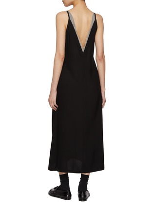 Back View - Click To Enlarge - BARENA - Striped Trim Midi Dress