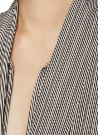  - BARENA - Striped Pussy Bow Blouse