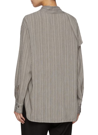 Back View - Click To Enlarge - BARENA - Striped Pussy Bow Blouse