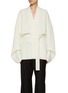 Main View - Click To Enlarge - BARENA - Open Front Tie Waist Wool Cardigan