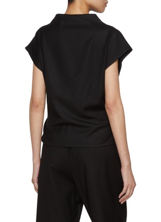 Back View - Click To Enlarge - BARENA - Mock Neck Cap Sleeve Top