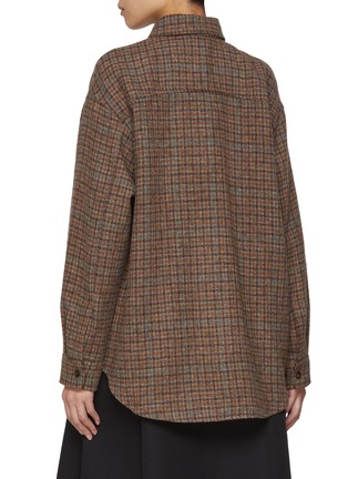 Back View - Click To Enlarge - BARENA - Plaid Check Wool Overshirt