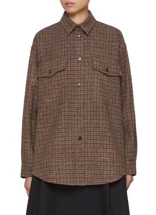 Main View - Click To Enlarge - BARENA - Plaid Check Wool Overshirt