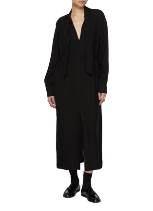 Figure View - Click To Enlarge - BARENA - Open Front Midi Dress