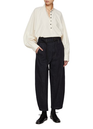 Figure View - Click To Enlarge - BARENA - Batwing Sleeve Cotton Shirt