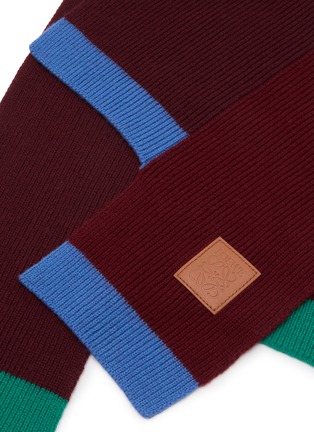 Detail View - Click To Enlarge - LOEWE - Asymmetric Wool Knit Scarf