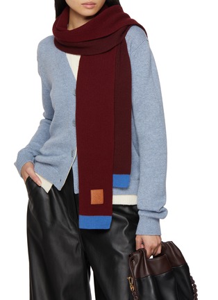 Figure View - Click To Enlarge - LOEWE - Asymmetric Wool Knit Scarf