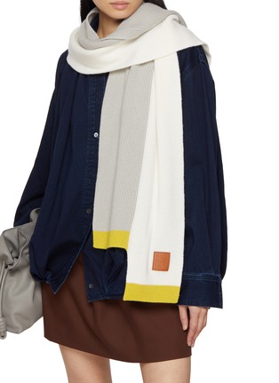 Figure View - Click To Enlarge - LOEWE - Asymmetric Wool Knit Scarf