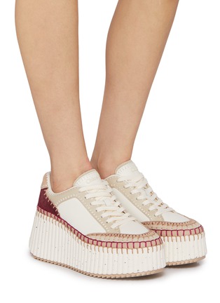 Figure View - Click To Enlarge - CHLOÉ - Nama Leather Women's Platform Sneakers
