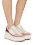 Figure View - Click To Enlarge - CHLOÉ - Nama Leather Women's Platform Sneakers
