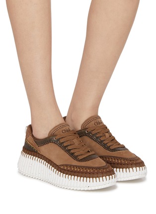 Figure View - Click To Enlarge - CHLOÉ - Nama Leather Women's Platform Sneakers