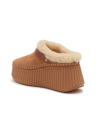  - CHLOÉ - Nama Suede Shearling Wedge Mules