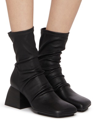 Figure View - Click To Enlarge - UMA WANG - 60 Stretch Leather Short Boots
