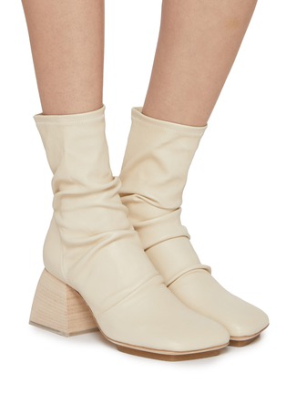 Figure View - Click To Enlarge - UMA WANG - Stretch 60 Leather Ankle Boots