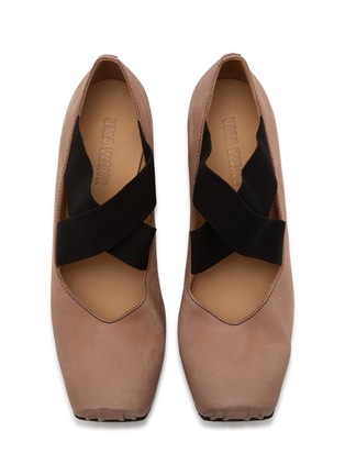 Detail View - Click To Enlarge - UMA WANG - 45 Crisscross Elastic Band Leather Ballerina Pumps