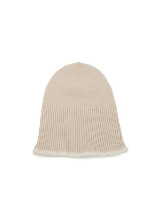 Figure View - Click To Enlarge - BARRIE - Contrast Trim Ribbed Cashmere Beanie