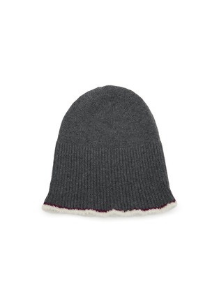 Main View - Click To Enlarge - BARRIE - Contrast Trim Ribbed Cashmere Beanie