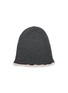 Main View - Click To Enlarge - BARRIE - Contrast Trim Ribbed Cashmere Beanie