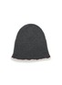 Figure View - Click To Enlarge - BARRIE - Contrast Trim Ribbed Cashmere Beanie